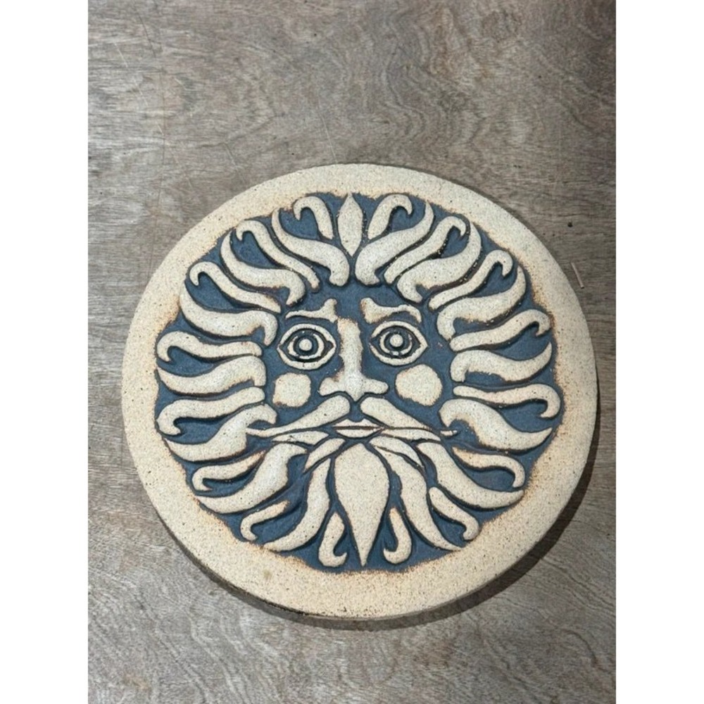 Vintage John Wenzel Studio Pottery Sun Face Trivet